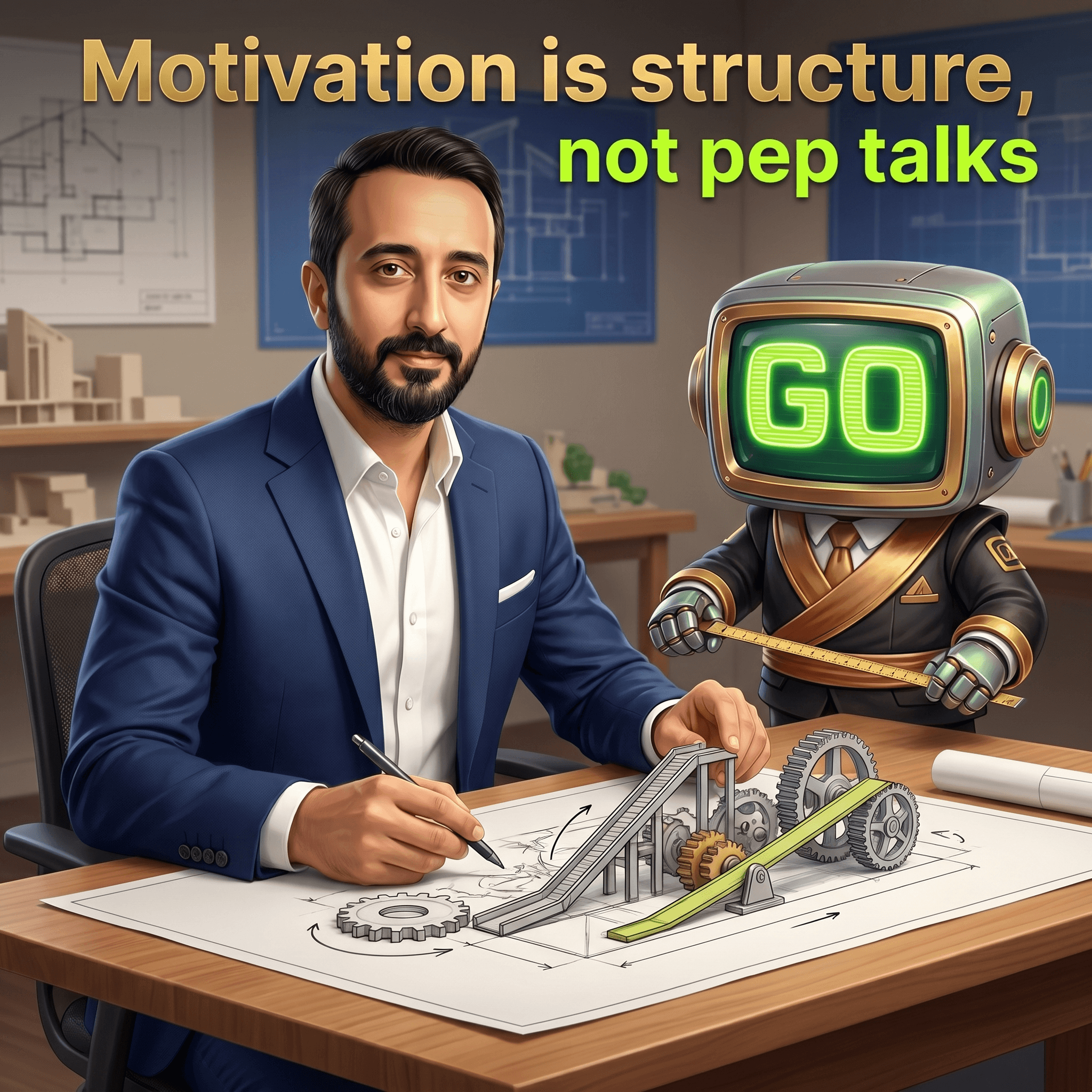 Mascot illustration: La motivación es estructura