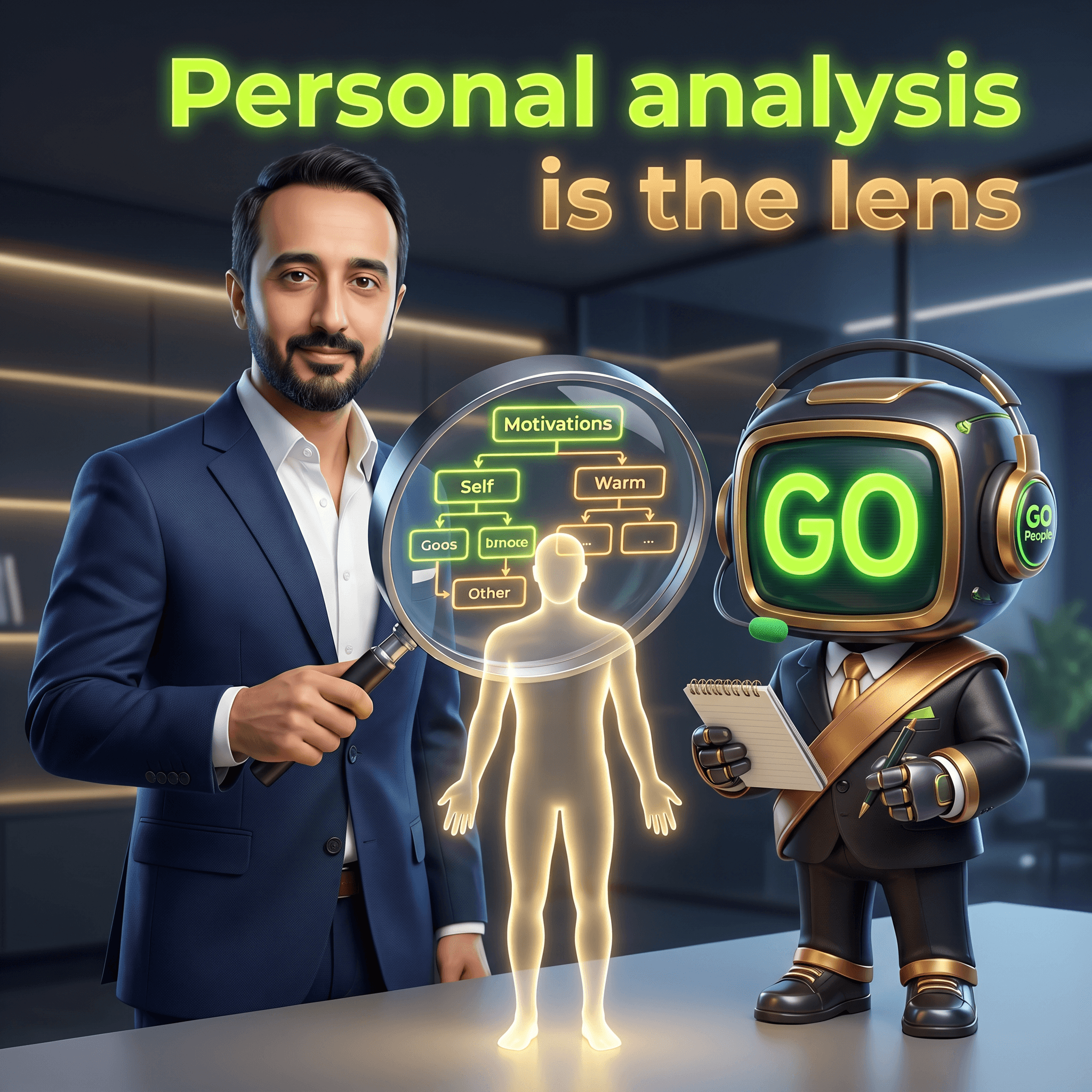 Mascot illustration: El análisis personal es la lente
